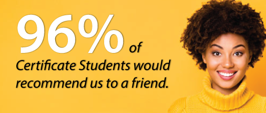 97% of certificate students recommend to a friend