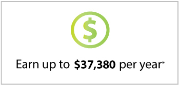 Earn up to $42,630 Earn good money