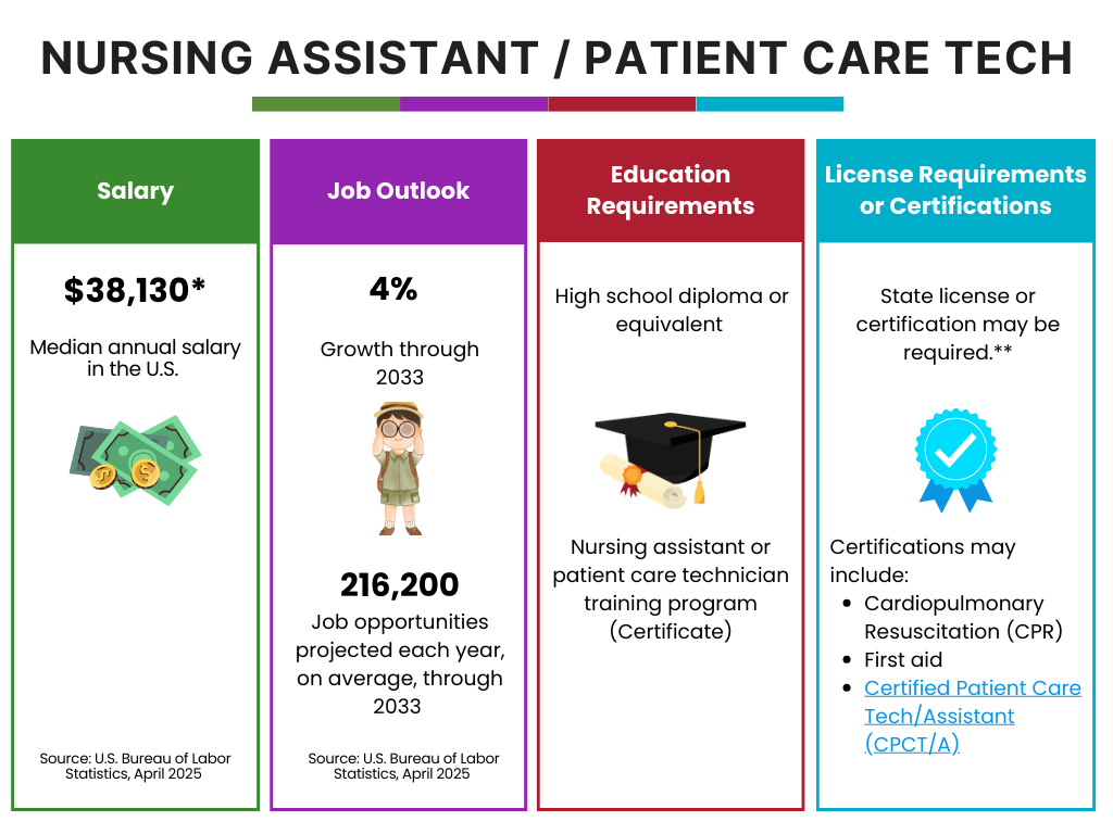 Nursing Assistant or Patient Care Technician Career summary Nursing Assistant or Patient Care Technician career
