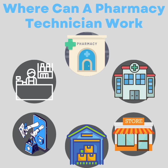 Where can a pharmacy tech work
