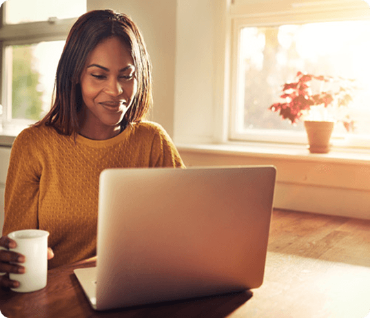 Woman using laptop